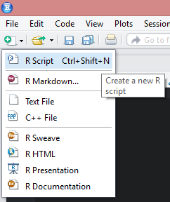 Créer un nouveau script R dans RStudio
